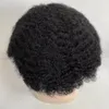 Pezzo di capelli umani vergini brasiliani onda 8mm 8x10 parrucchino completo in PU pelle sottile per uomo