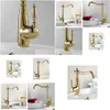 Bathroom Sink Faucets Wholesale Auswind Antique Brass Gold Faucet Kitchen Swivel Basin Mixer Tap Drop Delivery Home Garden Showers Ac Dh9Sr