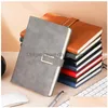 Anteckningar PU LEATHER JOURNAL Notebook Vintage Notepad Magnetic Stängning Writing Classic Diary With Fodined Paper for Travel Plan DHGARDEN DHL09