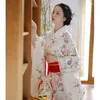 Ethnic Clothing 2023 Girl Flower Pattern Yukata Female Retro Japanese Style Traditional Kimono Pography Props