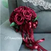 Wedding Flowers Red Artificial Bouquets Rose Bride Ribbon Bouquet De Mariage Bridal Demoiselle D Honneur