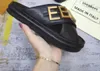2023F modne sandały damskie męskie sandały luksusowy projektant pani panowie kolorowe płótno list anatomiczna skórzana zjeżdżalnia 4 kolor 35-45 sandały kapcie slajdy japonki