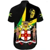 Camicie casual maschile jamaica a manica corta flag flag hawaii barber shop 3d stampato per donne tee hip hop