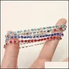 Tennis Fashion Rhinestone Stretch Bracelet Bangle Penteado Púria Presentes de Cristão Bulbalhas de Cristal 1247 Q2 Drop Delivery Jóia DHF04