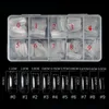 False Nails 500Pcs/Box French Fake Natural Clear Acrylic Half Cover Press On Extensions Tools For Manicure DIY Tips