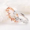 Wedding Rings Huitan Aesthetic Flower Design Women's Finger-rings Delicate Bridal Ceremony Party Ring Statement Accessories Jewelry