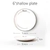 Assiettes Doré Bord Blanc Porcelaine Assiette À Dîner Ensemble Cuisine Vaisselle En Céramique Plats Riz Salade Nouilles Bol Tasse Couverts 1p