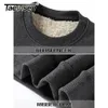 Herren-Kapuzenpullover, Sweatshirts, TACVASEN Herren-Fleece-Sweatshirt mit Rundhalsausschnitt, warm, Sherpa-gefüttert, dick, Unterwäsche, Winterpullover, Oberteile, Hemden, keine Kapuze, Kapuzenpullover 230111