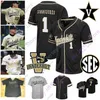 Maillots de baseball PERSONNALISÉS 2019 NCAA College Baseball WS Vanderbilt Commodores Jersey Tate Kolwyck Isaiah Thomas Patrick Raby Kemp Gris Gonzale