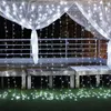 Strings uppgradering LED Fairy Christmas Curtain Icicle String Lights 3M 1/2M Plug Powered 8 lägen Decoration Party Garden Wedding Outdoor