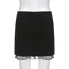 Skirts Women Sexy Y2K Black Bodycon High Waist Slim Pencil Mini Skirt Evening Party Clubwear