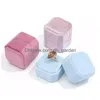 Jewelry Boxes Veet Box Portable Octagon Shape Double Ring Storage Wedding Earrings Display Case For Girls Women Gift Packagin Dhgarden Dh1Ti