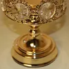 Candle Holders Gold Pillar Holder Candlestick With Deluxe Crystal Design (Gold Crystal)