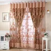 Curtain 250cm X 100cm Flower Tulle Door Window Drape Panel Sheer Scarf Valances Curtains 4 Colors