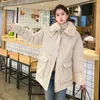 Kvinnors trenchrockar Herstory Women's Corduroy Padded Jacket 2023 Winter Loose Faux Päls krage tjockare varm kort casual koreansk