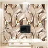 Wallpapers Selfadhesive Mural Wallpaper Modern 3D Abstract Geometry Gold Metal Pattern P O Wall Paper Living Room Ktv Waterproof Can Dh2B0