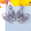 Stud Earrings Siscathy 2023 Fashion Butterfly Zircon Pendant For Women Sweet Korean Crystal Hanging Jewelry Accessories