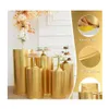 Décoration de fête Produits d'or Cylindre rond ER Piédestal Affichage Art Décor Plinthes Piliers pour les décorations de mariage DIY Drop Drop Dh9Oe