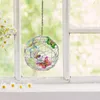 Figurine decorative giardino appeso a sfera rotonda con luce solare con lampada a farfalla impermeabile in metallo notturno