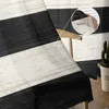 Curtain Wood Grain Black And White Stripes Sheer Curtains For Living Room Bedroom Luxury Valance Kitchen