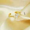 Bröllopsringar yunkingdom enkel vattendrop kubik zirkon anel ring för kvinnor män par guld färg smycken justerbar