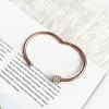 Bangle 2023 Rose Gold Stainless Steel Small Waist Female Zircon Inlaid Lightweight Luxury Noble Gift Bracelet