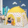 Tentes jouet 130 * 100 * 130cm enfants en intérieur Castle Princesse Tent lit Little Castle Princess House House Pliage Game Birthday Gifts 230111