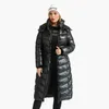 Kobiet Down Parkas Santelon Winter WindProof Długie płaszcze dla kobiet swobodne czarne, grube pieszcze kurtki z modną odzieżą wierzchnią z kapturem 230111