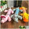 Dog Toys tuggar söt husdjurskatt plysch sund ljud rolig fleece hållbarhet tugga leksak passar för alla husdjur elefant gris ny drop del dhgarden dhoi8