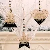 Decoratieve beeldjes Star/Hearree -vormige houten kerstboom hanger deurdecoratie voor thuismas ornamentjaar ornamenten