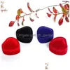 Boîtes à bijoux en forme de coeur rouge rose coffret cadeau pour bague boucle d'oreille bijoux affichage Saint Valentin livraison directe emballage Dhgarden Dhejr