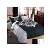 Bedding Sets 4 Pcs Set For Couple Lover His Side Her Home Textiles Soft Duvet Er With Pillowcases Drop Delivery Garden Supplies Dhoqk