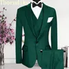 Erkekler Suits Blazers Özel Yapımı 3 Parça Jacketpantsvest Sıradan Evlilik Damat Blazer Smokin Düğün 230111