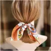 Other Fashion Accessories Womens Pearl Pendant Loop Hair Tie Bowknot Ring Ladies Colorf Rope Drop Delivery Dhsfe