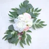 Decorative Objects Figurines 2pcs Peony Artificial Wedding Flower Wall Arrangement Arch Backdrop Decoration Rose Wreath Door Threshold Decor White 230110