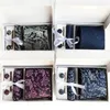 Papillon Luxury Mens Gift Box Set per matrimonio Banchetto Cravatta Pocket Square Gemelli Tie Clip Camicia Accessori Uomo Cravatta blu