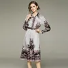 Sukienka butikowa damska sukienka z długim rękawem 2023 Spring Autumn Printed Dress High-end Retro Lady Pałac Sukienki ol sukienki