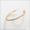 Dangle Chandelier New Colorf Crystal Bead Circle Hoop Earrings Gold Round C 기하학적 큰 귀걸이 고품질 디자인 DHF3C
