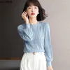 Dames t-shirts counter super vuur top geplooide trendy kleren met lange mouwen trendy kleren voor vrouwen t-shirt kawaii kleding y2k shirt Koreaans blauw