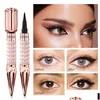 Eyeliner Yanqina Queens Scepter Gold Rose Liquid Pen Jet Black Eye Liner Waterproof Sweatproof Antiblooming 24H Longlasting Quick Dr Dh4Lk