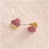 Ear Cuff Fashion Jewelry Cute Pink Heart Earrings S925 Sier Post Gold Plating Unique Design Clip Stud Drop Delivery Dhafl