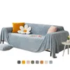 Housses de chaise en peluche Jacquard canapé couverture complète jeter couverture pour canapé moderne couleur unie serviette universel anti-poussière coussin tricoté