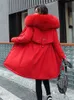 Mujeres Down Parkas Coat Forma Invierno Agregar lana espesa calidez de piel Collar con capucha Chaqueta de algodón Copas delgadas Feminina 230111