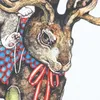 디자인 패션 럭셔리 남성 까마귀 만화 토끼 편지 인쇄 긴 소매 스웨터 캐주얼 풀버 라운드 목 흰색
