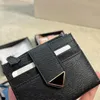 Cartera Embrague Mini bolso Monedero Monedero Carteras cortas Grano Cuero de vaca Triángulo Signo Hombres Mujeres Bolsos Titular de la tarjeta interna Fashio 774 s