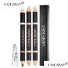 Kombinacja cienia do oczu/wkładki Handaiyan 2 w 1 cienie Make Up Brow Pencil Eyeliner Matte i Shimmer Łatwy w noszeniu makijażu DH4YF