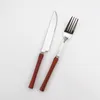 Edelstahl Messer Gabel Löffel Steak Tischmesser Holzgriff Kaffeelöffel Kuchen Dessert Gabeln Restaurant Küche Geschirr BH6597 TYJ