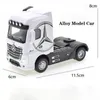 Diecast Model Car 1 50 Container Truck Ответ с легким инженерным транспортным транспортным средством Diecast Decast Head Model Model Toy Boy Toys для детей 230111