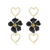Dangle Earrings Europe And The United States Large Exaggerated Exquisite Love Enamel Flower Pendant Trend Ins