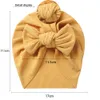 Caps -hoeden 8 stks/kavel massief geribbelde baby tulband winter hoed cap geboren jongen meisje hoofdwinning baby verjaardag cadeau mode bowknot haaraccessoires 230111